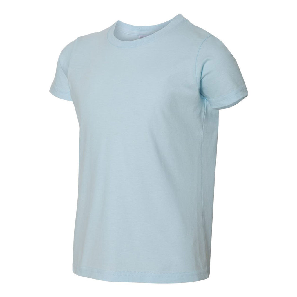 American Apparel Youth Light Blue Fine Jersey Short Sleeve T-Shirt
