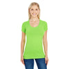 Threadfast Women's Active Green Spandex Short-Sleeve Scoop Neck T-Shirt