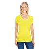 Threadfast Women's Active Yellow Spandex Short-Sleeve Scoop Neck T-Shirt