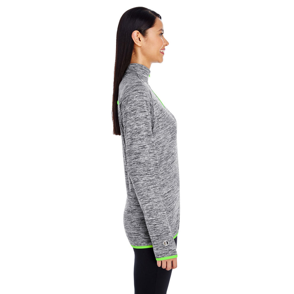 Holloway Women's Carbon Heather/Lime Force Training Top