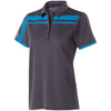 Holloway Women's Carbon/Bright Blue Closed-Hole Charge Polo