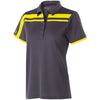 Holloway Women's Carbon/Bright Yellow Closed-Hole Charge Polo