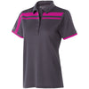 Holloway Women's Carbon/Power Pink Closed-Hole Charge Polo