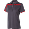 Holloway Women's Carbon/Scarlet Closed-Hole Charge Polo