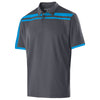 Holloway Men's Carbon/Bright Blue Closed-Hole Charge Polo