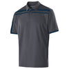 Holloway Men's Carbon/Navy Closed-Hole Charge Polo