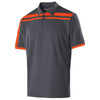 Holloway Men's Carbon/Orange Closed-Hole Charge Polo