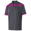 Holloway Men's Carbon/Power Pink Closed-Hole Charge Polo