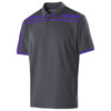 Holloway Men's Carbon/Purple Closed-Hole Charge Polo