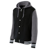 Holloway Men's Black/Graphite/White Poly/Cotton Fleece Accomplish Jacket