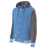 Holloway Men's University Blue/Graphite/White Poly/Cotton Fleece Accomplish Jacket