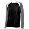Holloway Men's Black/Graphite/White Long Sleeve Shield Shirt