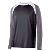 Holloway Men's Carbon/Graphite/White Long Sleeve Shield Shirt