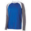 Holloway Men's Royal/Graphite/White Long Sleeve Shield Shirt