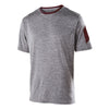 Holloway Men's Graphite Heather/Mroon Short Sleeve Electron Shirt