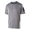 Holloway Men's Graphite Heather/Navy Short Sleeve Electron Shirt