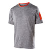 Holloway Men's Graphite Heather/Orange Short Sleeve Electron Shirt