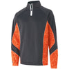 Holloway Men's Carbon/Orange/White Performance Fleece Complex Pullover
