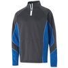 Holloway Men's Carbon/Royal/White Performance Fleece Complex Pullover