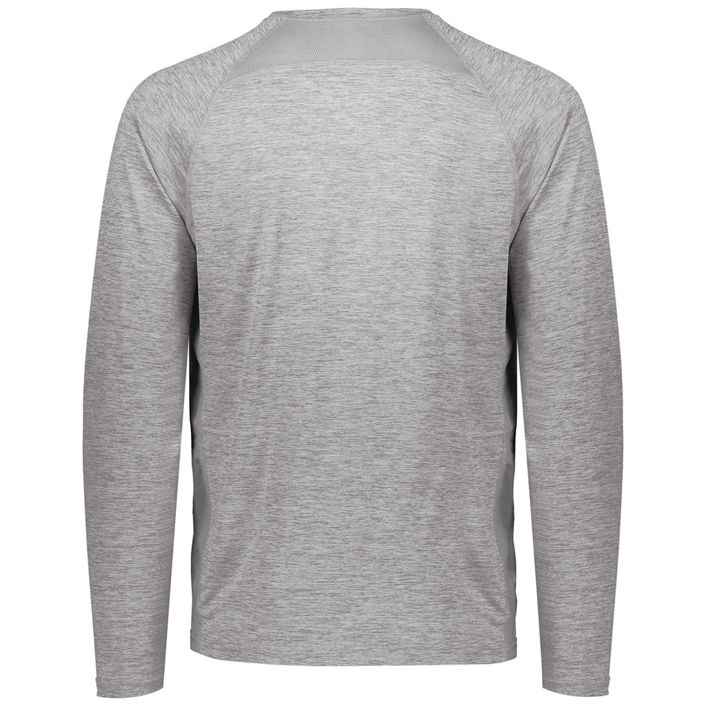 Holloway Men's Athletic Grey Heather Electrify Coolcore Long Sleeve Tee