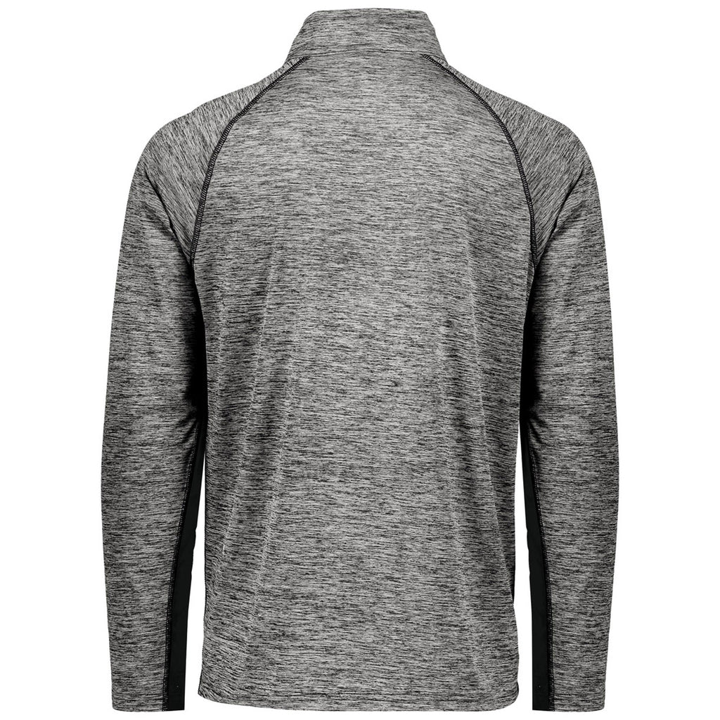 Holloway Men's Black Heather Electrify Coolcore 1/2 Zip Pullover
