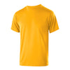 Holloway Youth Light Gold Polyester Short Sleeve Gauge Shirt