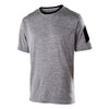 Holloway Youth Graphite Heather/Black Polyester Short Sleeve Electron Shirt