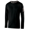 Holloway Youth Black/Graphite Heather Polyester Long Sleeve Electron Shirt