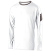 Holloway Youth White/Graphite Heather Polyester Long Sleeve Electron Shirt