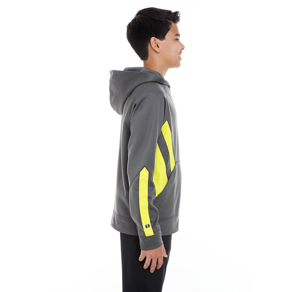 Holloway Youth Carbon/Bright Yellow Argon Hoodie