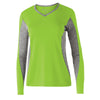 Holloway Women's Lime/Graphite Heather Long Sleeve Stellar Shirt