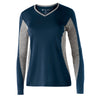 Holloway Women's Navy/Graphite Heather Long Sleeve Stellar Shirt
