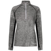 Holloway Women's Black Heather Electrify Coolcore 1/2 Zip Pullover