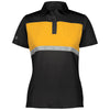Holloway Women's Black/Gold Prism Bold Polo