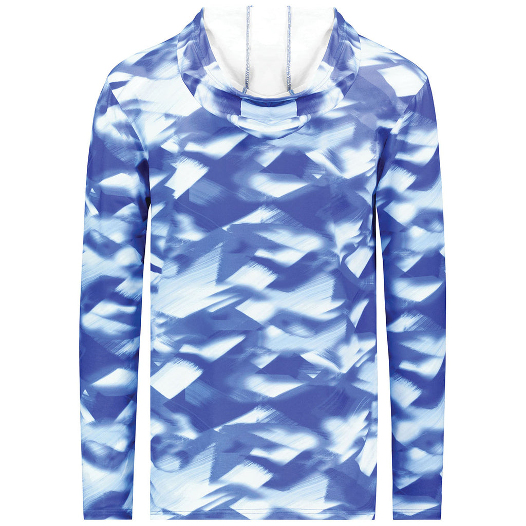 Holloway Men's Royal Glacier Print Stock Cotton-Touch Poly Hoodie