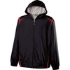 Holloway Men's Black/Scarlet Full Zip Hooded Collision Jacket