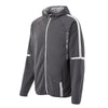 Holloway Men's Graphite/White Full Zip Hooded Fortitude Jacket