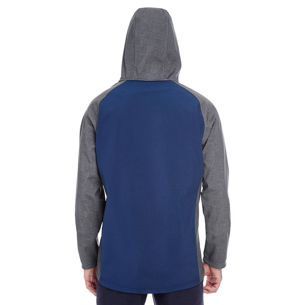 Holloway Men's Carbon Print/Navy Raider Soft Shell Jacket