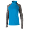 Holloway Women's Bright Blue/Carbon Heather Fleece Quarter Zip Affirm Pullover