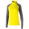 Holloway Women's Bright Yellow/Carbon Heather Fleece Quarter Zip Affirm Pullover