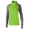 Holloway Women's Lime/Carbon Heather Fleece Quarter Zip Affirm Pullover