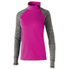 Holloway Women's Power Pink/Carbon Heather Fleece Quarter Zip Affirm Pullover