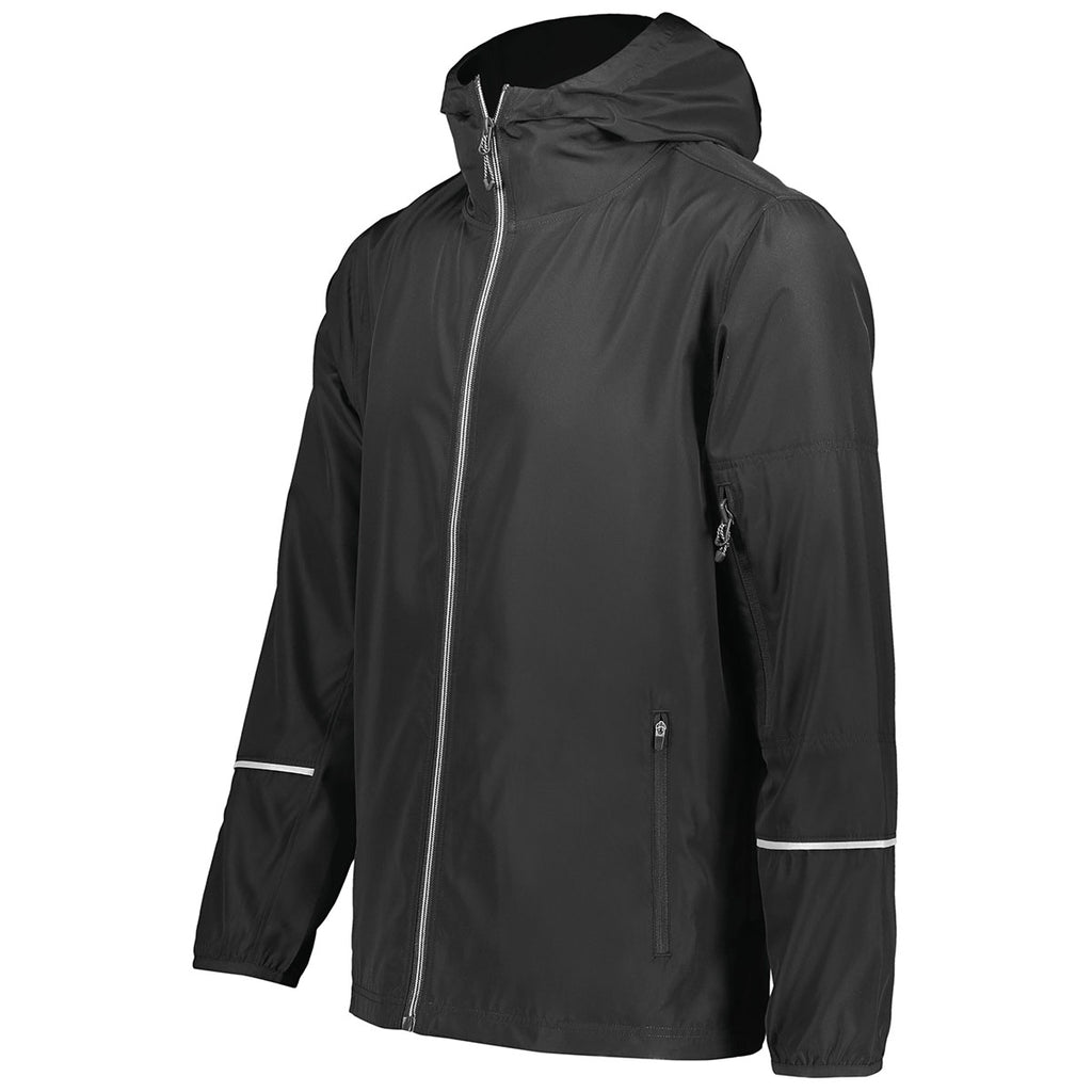 Holloway Men's Black Packable Full Zip Jacket
