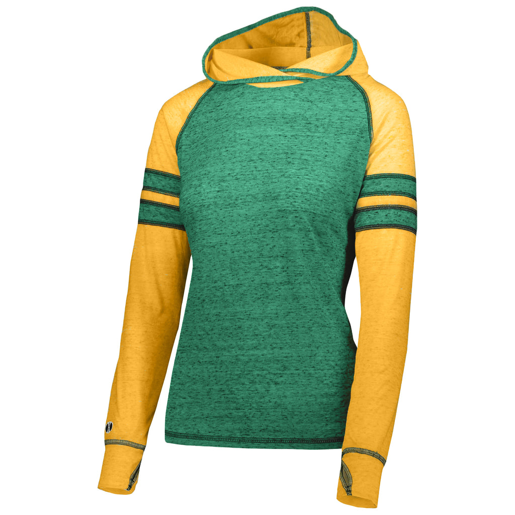 Holloway Women's Forest/Light Gold Advocate Hoodie