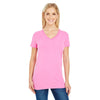 Threadfast Women's Charity Pink Pigment Dye Short-Sleeve V-Neck T-Shirt