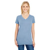 Threadfast Women's Denim Pigment Dye Short-Sleeve V-Neck T-Shirt