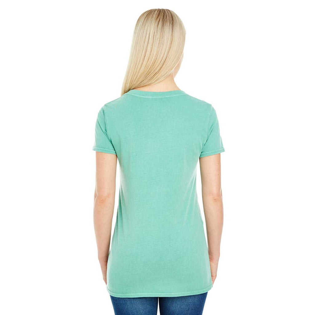 Threadfast Women's Seafoam Pigment Dye Short-Sleeve V-Neck T-Shirt