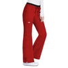 Cherokee Women's Red Workwear Premium Core Stretch Jr. Fit Low-Rise Drawstring Cargo Pant