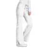 Cherokee Women's White Workwear Premium Core Stretch Jr. Fit Low-Rise Drawstring Cargo Pant