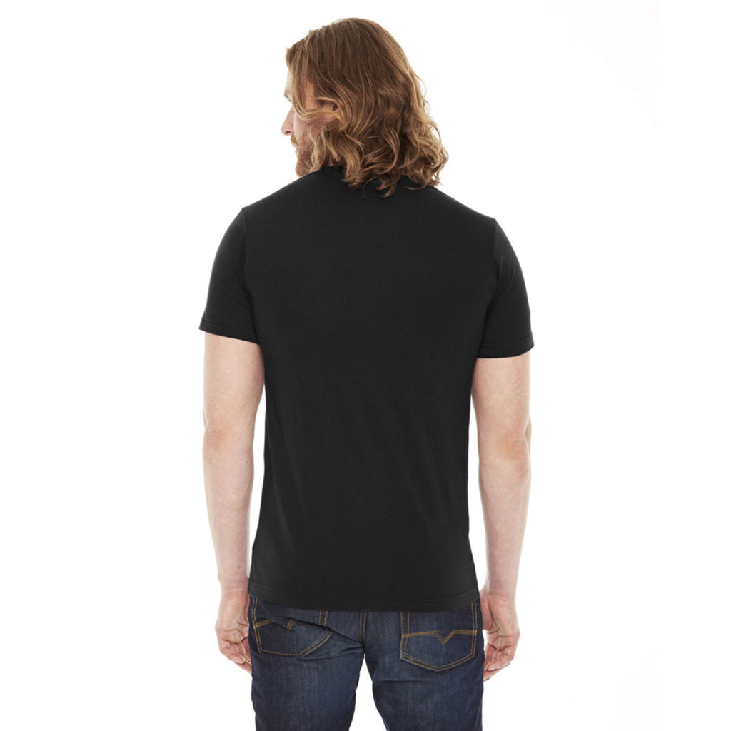 American Apparel Unisex Black Fine Jersey Pocket Short Sleeve T-Shirt